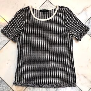 Ann Taylor short sleeves black and white houndstooth Sweater.  New without tag.